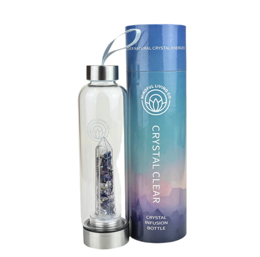 Crystal Clear - Crystal Infusion Bottle - Sodalite + Amethyst + Clear Quartz
