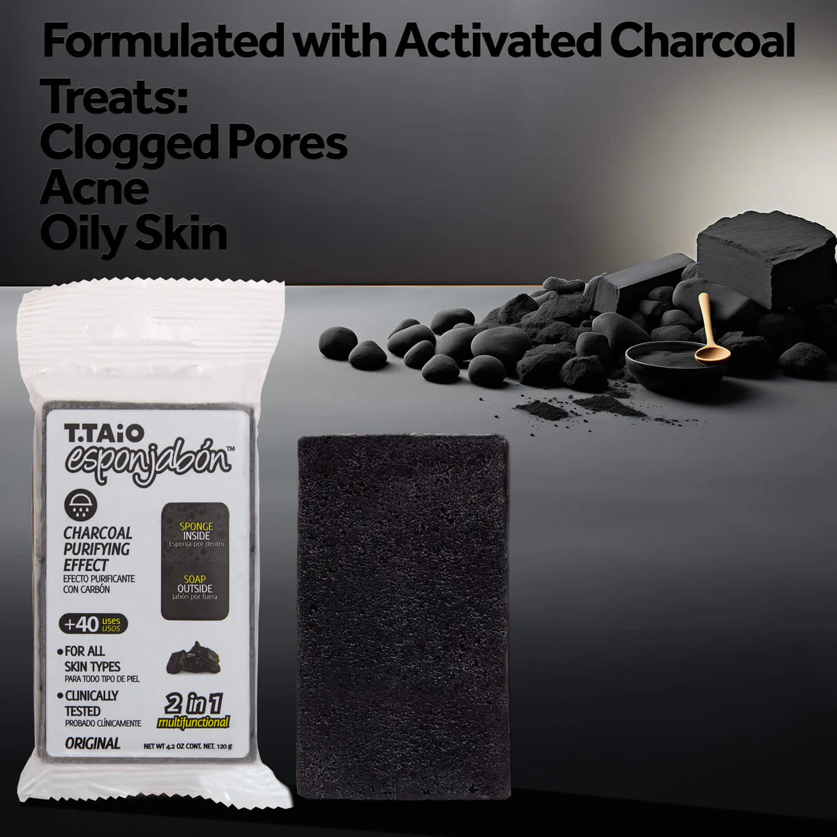 T.Taio - Charcoal Moisturizing Soap Sponge