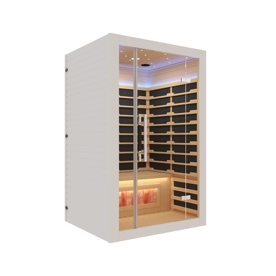 Icomfort 2 person Low EMF Infrared Sauna with Himalayan Salt Bar IC43-1860-White