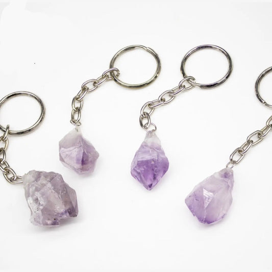Amethyst Crystal Keychain