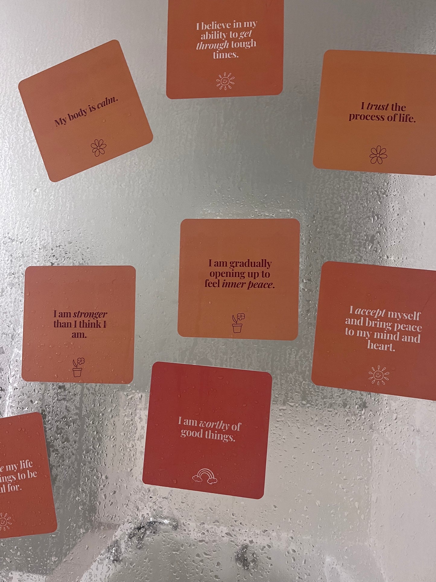 Shower and Mirror Affirmation Cards