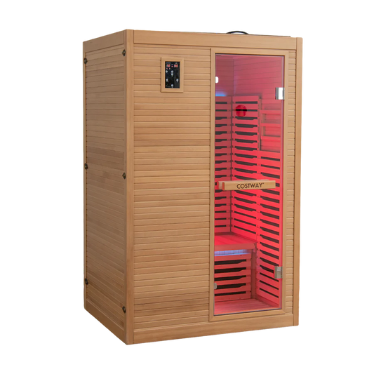 Model-Mega Sale-Bonus Free Red Light Therapy-Costway-2-3 Person 3D Premium Infrared Sauna With PureTech Carbon Panel Low EMF-Chromotherapy- #1 Selling Sauna In North America