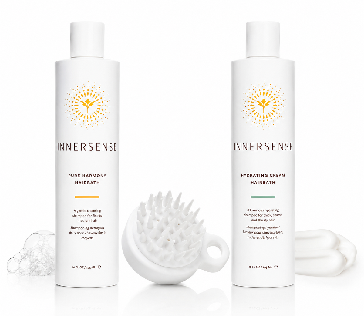 Innersense - Pure Harmony Hairbath Shampoo + Hydrating Cream Hairbath Conditioner + Scalp Massager