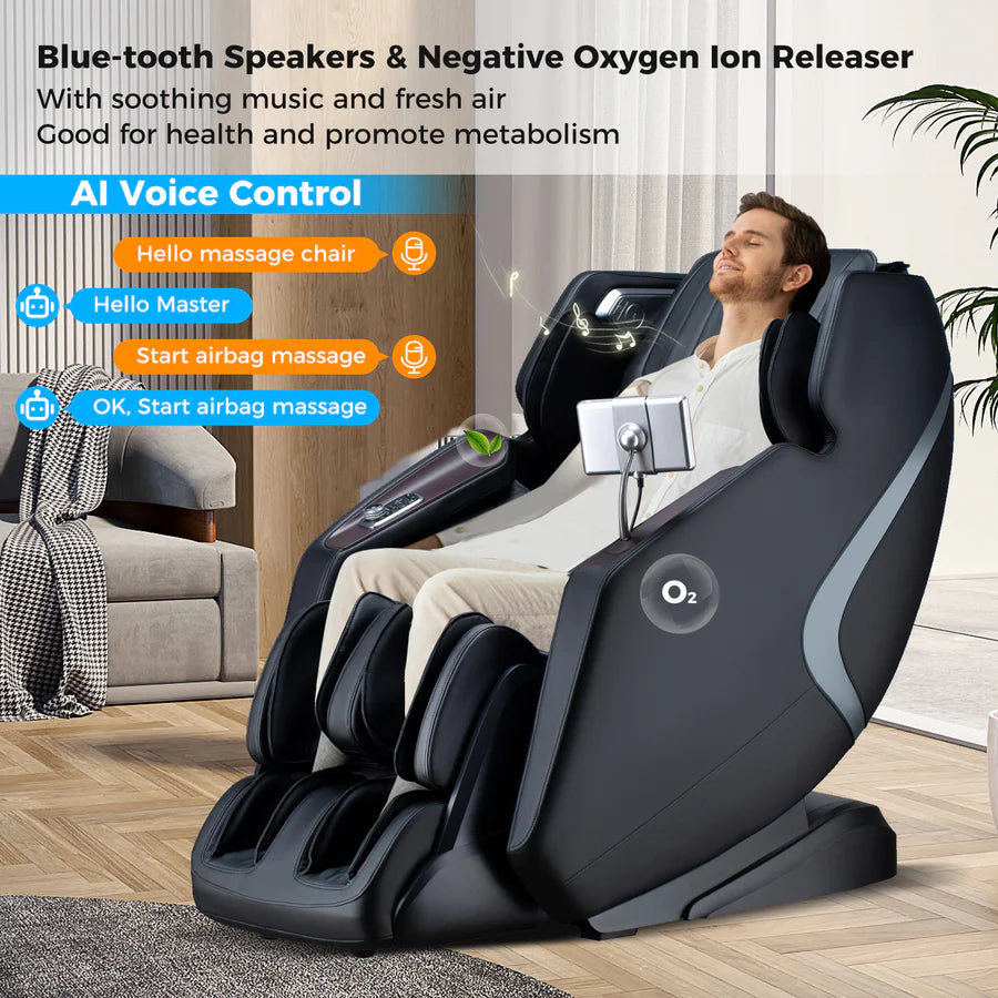Costway-4D SL-Track Full Body Massage Chair Zero-Gravity Design