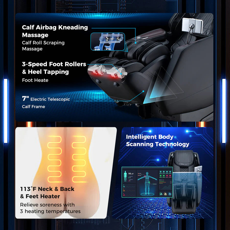Costway-4D SL-Track Full Body Massage Chair Zero-Gravity Design