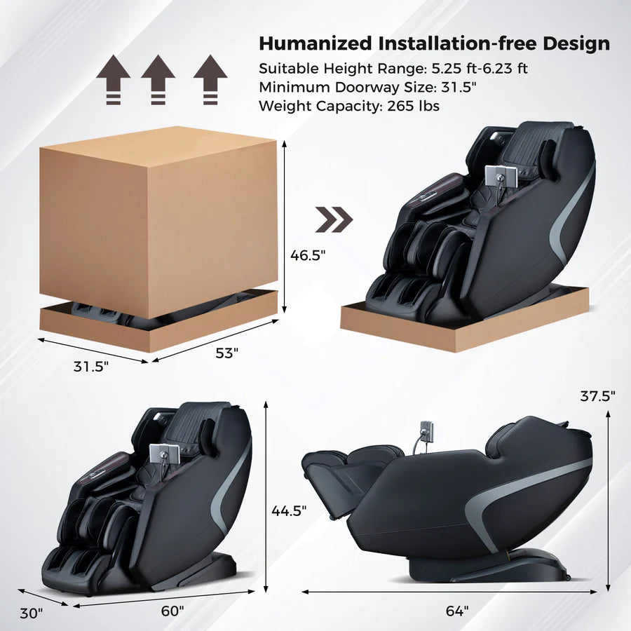 Costway-4D SL-Track Full Body Massage Chair Zero-Gravity Design