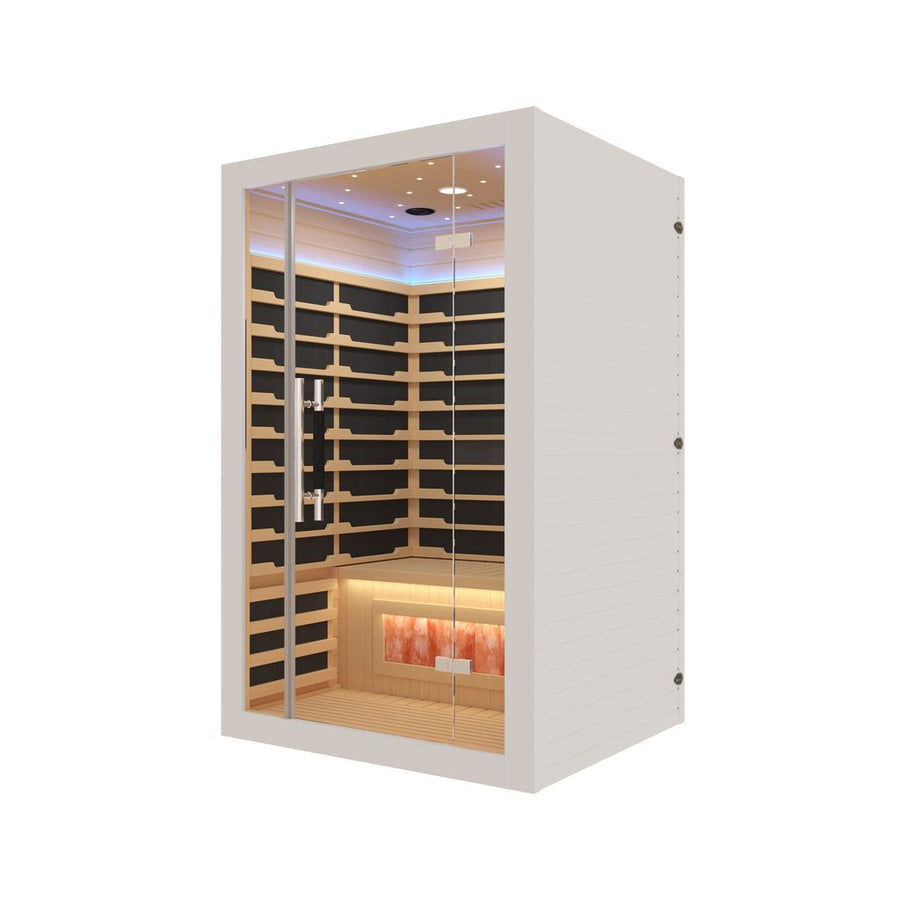 Icomfort 2 person Low EMF Infrared Sauna with Himalayan Salt Bar IC43-1860-White