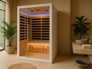 Icomfort 2 person Low EMF Infrared Sauna with Himalayan Salt Bar IC43-1860-White