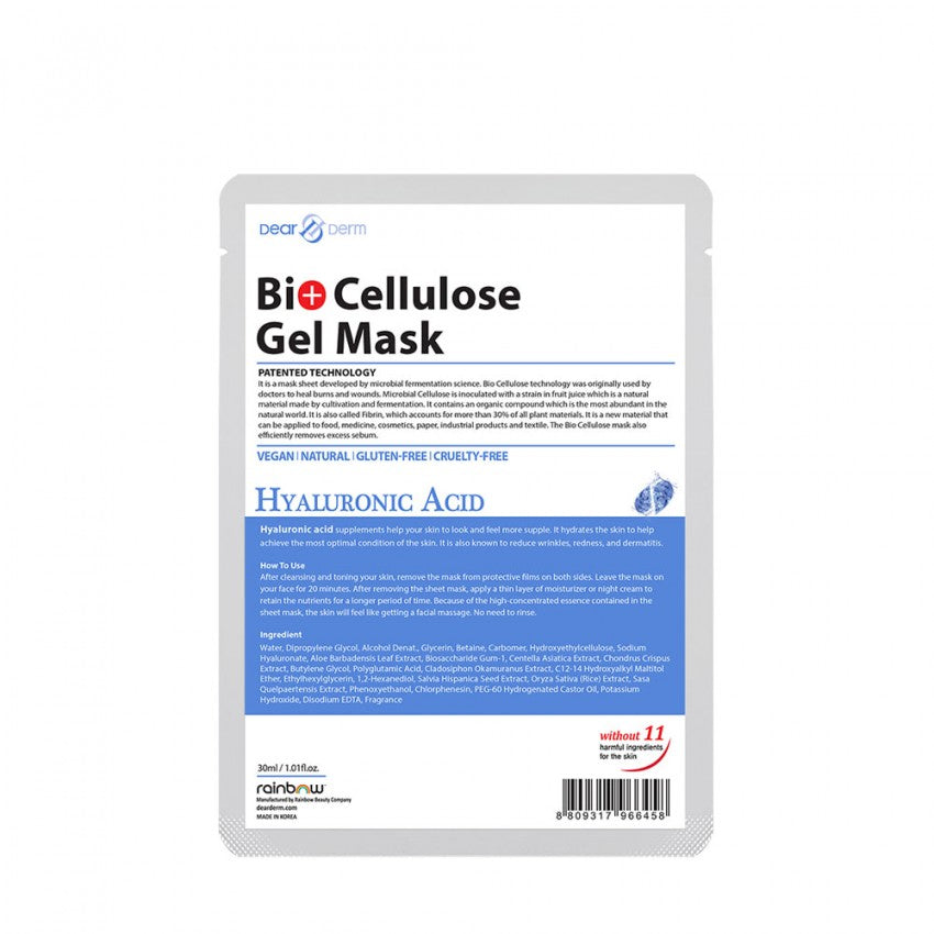 Dear Derm - Bio Cellulose Gel Mask - Hyaluronic Acid