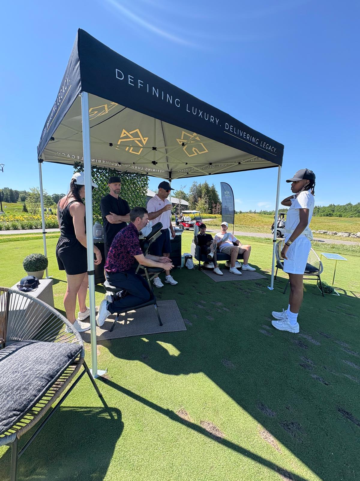 Guests gathered at The Wellness Route golf lounge.