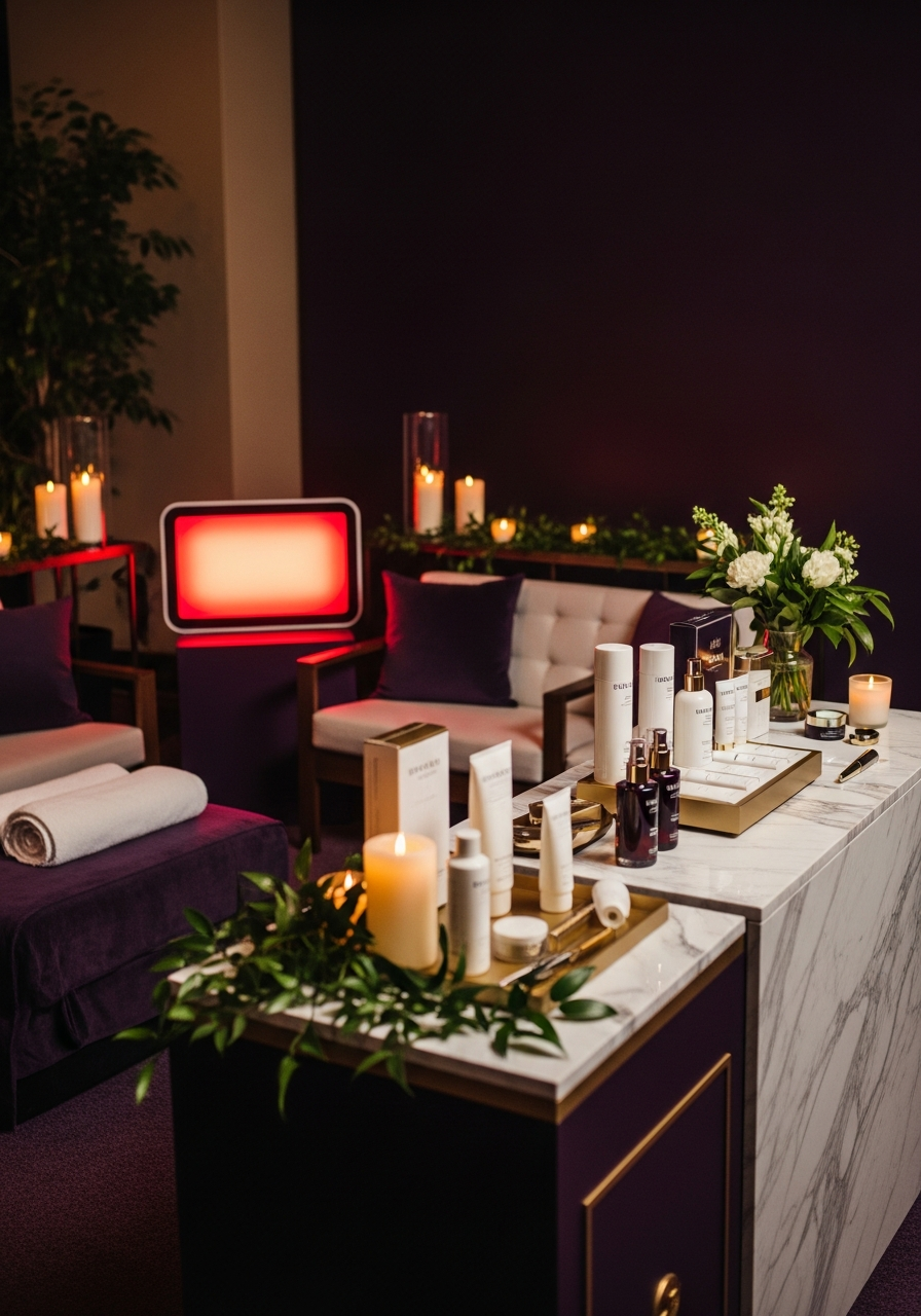 A Wellness Route event setup with products, styling, and recovery details.