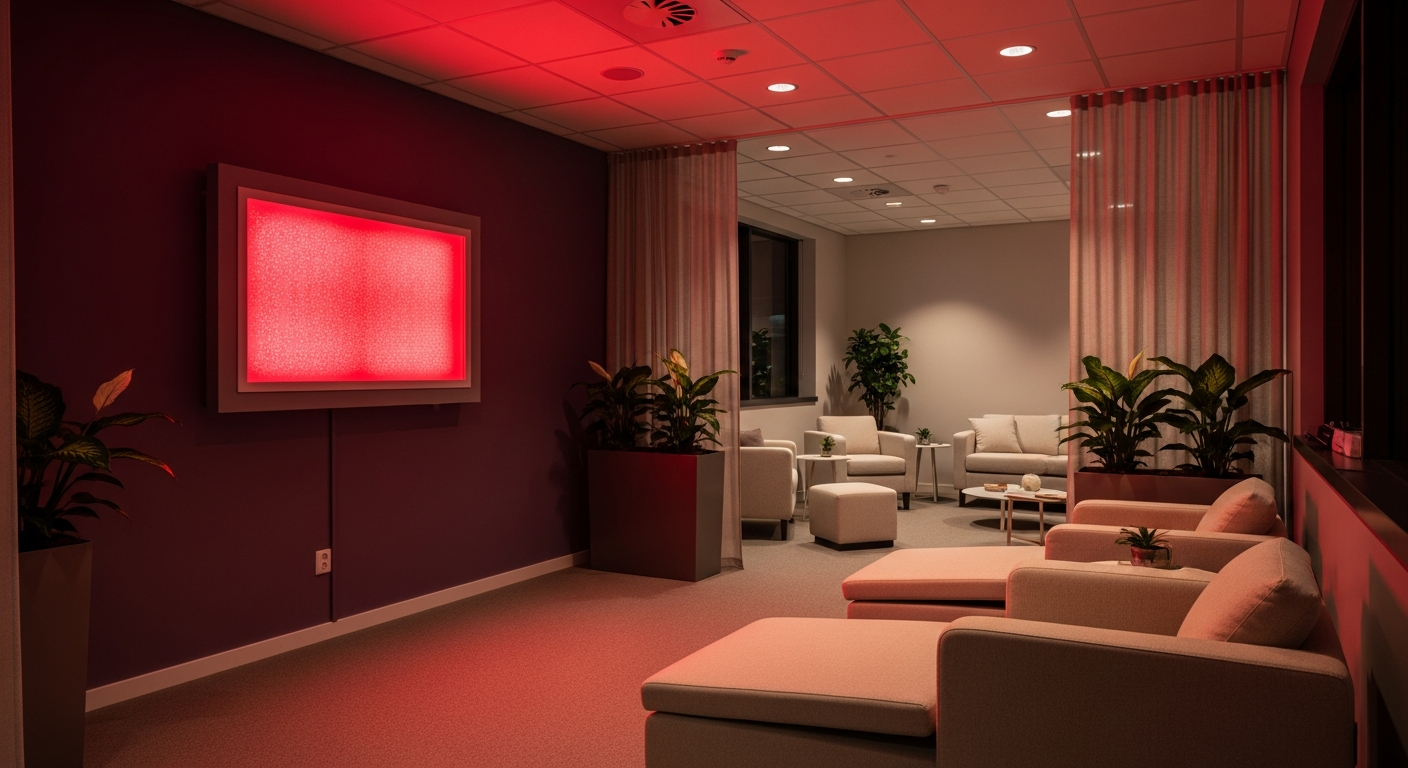 A custom wellness room inside a modern office